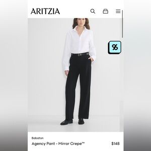 Aritzia Black Mirror Crepe Trousers